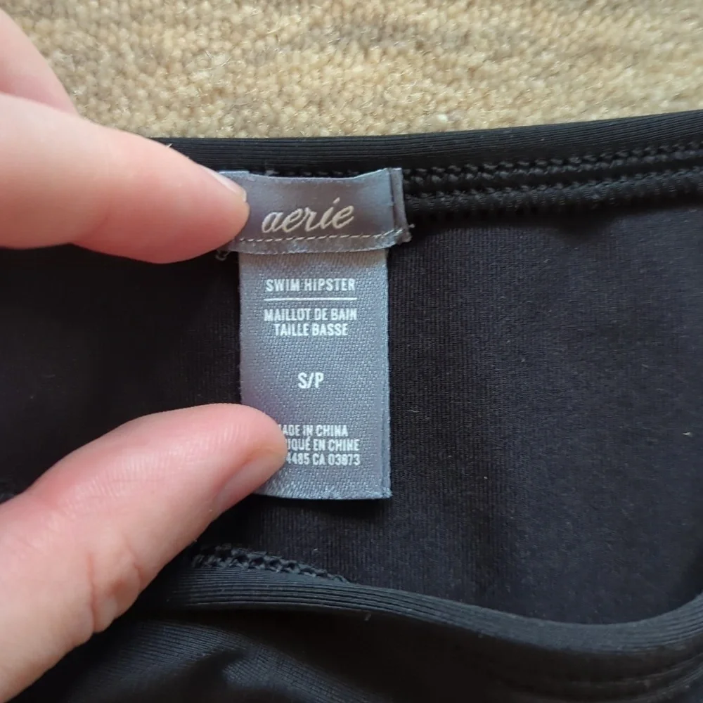 Aerie S Black Strappy Bikini